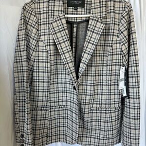 Liverpool Women's Checkered Blazer - Black and Cream